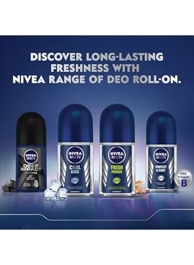 Nivea Men Protect & Care #411 Fresh Scent Deodorant Roll On - (50 Ml, Pack Of 2) - Image 4